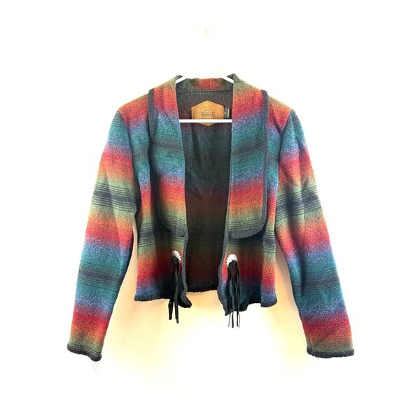 Vintage Woolrich Southwestern Concho Jacket Red Blue Western Cowgirl Size M - Picture 1 of 15